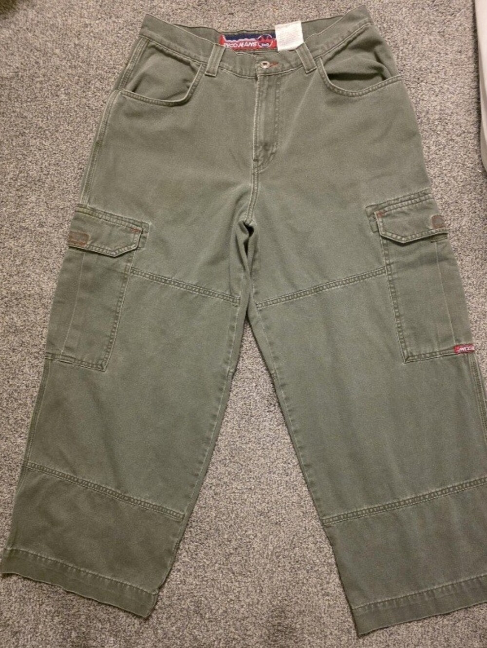 JNCO Vintage AUTHENTIC 1990s JEANS- Olive Color- SIZE 34/30- LIKE NEW